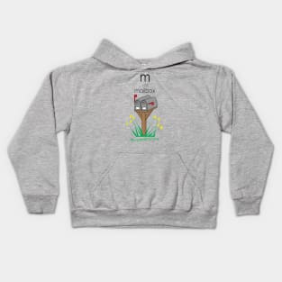 m is for mailbox Kids Hoodie